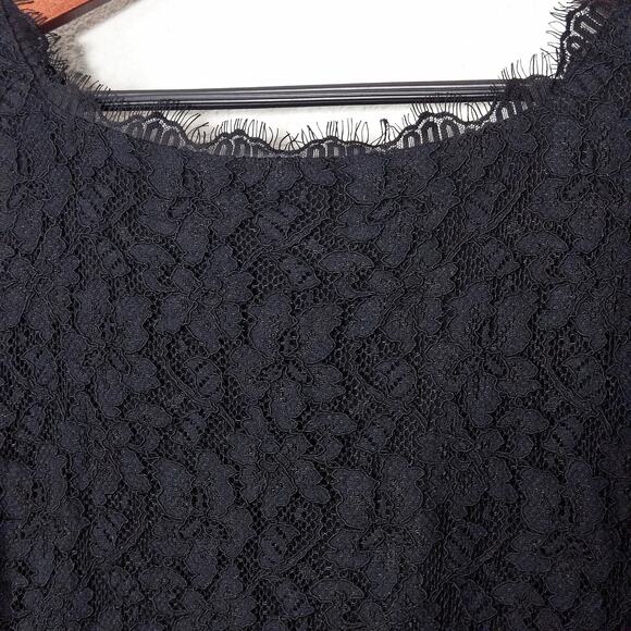Diane Von Furstenberg Zarita Black Lace Dress Size 10 Dark Academia Romantic - Picture 3 of 11